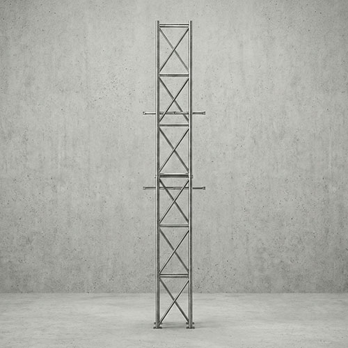 Single Catwalk Support Tower with Bin Attachments